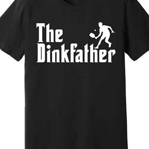 New! The Dinkfather Funny Pickleball Black Men’s Tee Size Medium